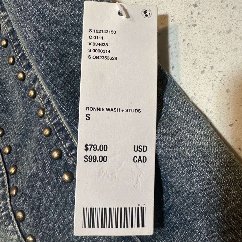 NWT studded open-back cropped denim vest top by Urban Outfitters / NEW - Picture 10 of 16